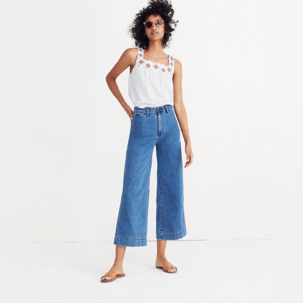 Emmett Wide-Leg Crop Jeans in Rosalie Wash